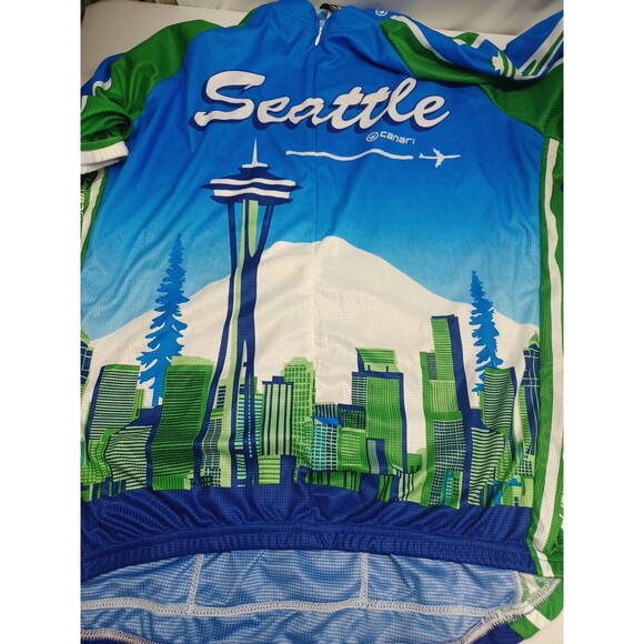 Canari Cycling Jersey Mens XXL Seattle Space Needle Emerald City NWT $70 - Picture 4 of 10